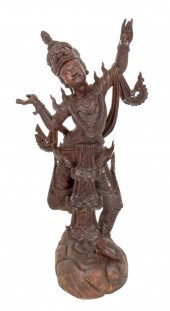 THAI MALE DANCER HARDWOOD SCUL