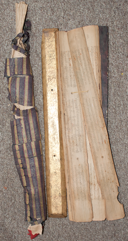 Thai palm leaf text with gilt