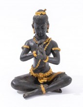 THAI PARCEL GILT BRONZE FIGURA
