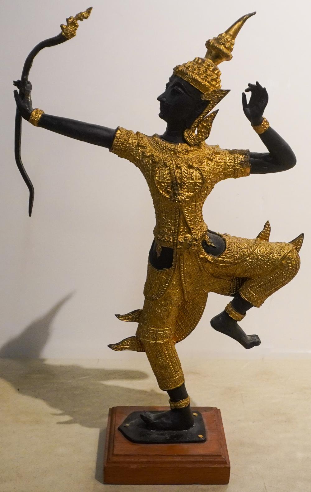THAI PARTIAL GILT METAL FIGURE OF