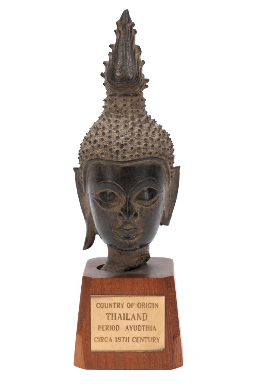 THAI PATINATED COPPER BUDDHA HEAD