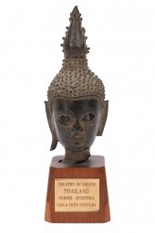 THAI PATINATED COPPER BUDDHA H