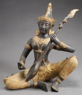 THAI PATINATED METAL FIGURE OF