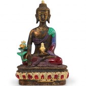 THAI POLYCHROME BRONZE BUDDHAD