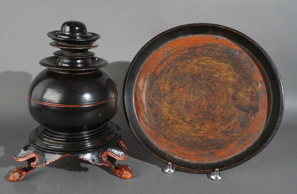 THAI RED AND BLACK LACQUERED
