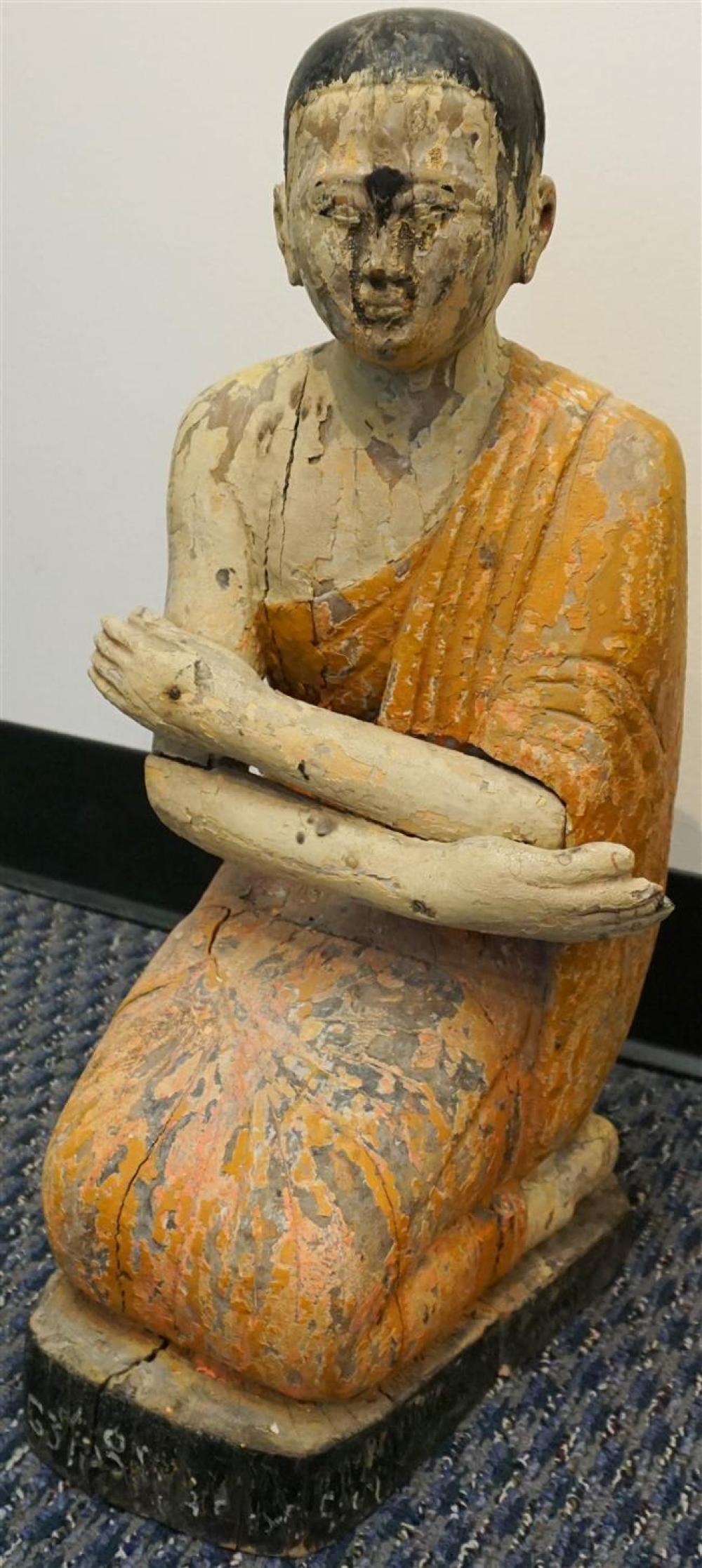 THAI SALMON DECORATED WOOD FIGURE