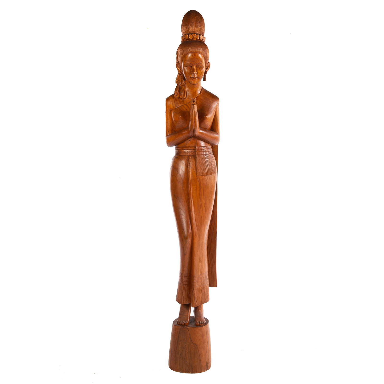 THAI SAWASDEE CARVED WOOD FIGURE