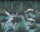 THAI SCHOOL, STORKS IN RIVER,