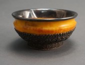THAI SILVER MOUNTED FAUX AMBER