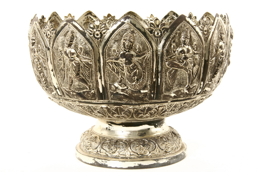 THAI SILVERPLATE BOWL - 19th c.