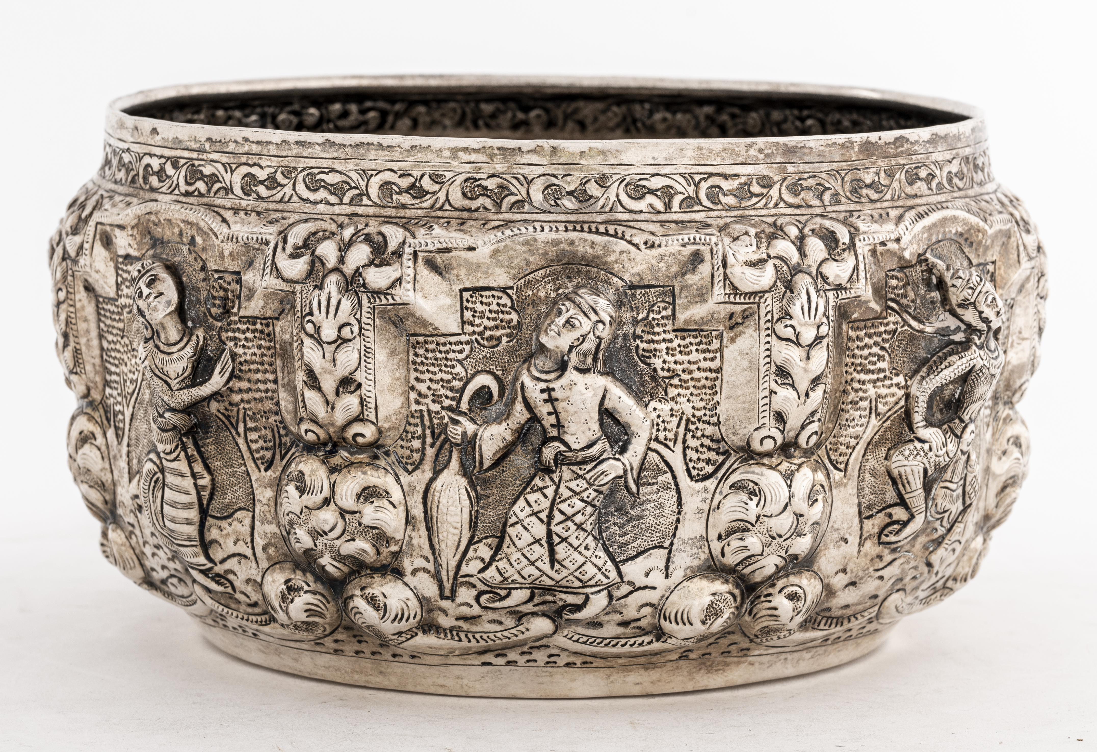 THAI SILVERPLATE ORNAMENTAL BOWL