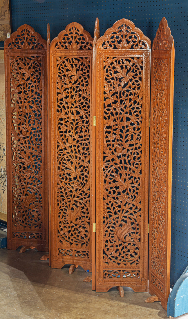 THAI SIX-PANEL CARVED WOOD