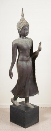 THAI STANDING PATINATED METAL