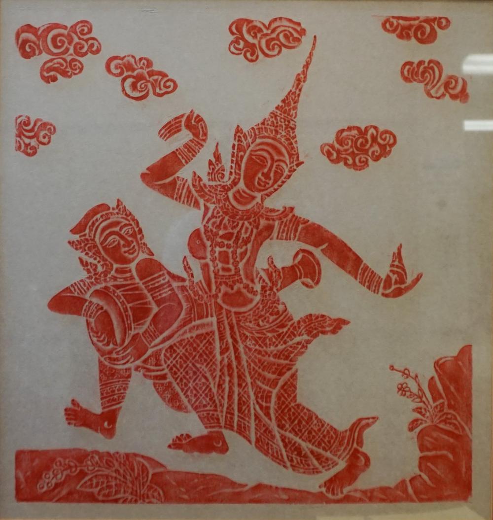 THAI TEMPLE RUBBING, FRAME: 28 X 24