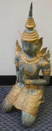 THAI VERDIGRIS AND GILT METAL