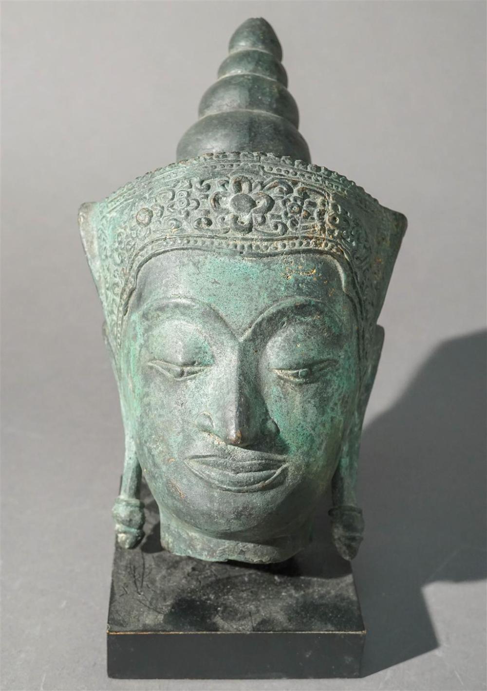 THAI VERDIGRISED METAL BUST ON