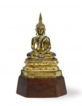 THAILAND GILT BRONZE BUDDHA ST