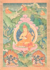 THANGKA. Probably Tibetan, 19t