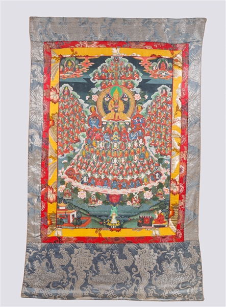Thangka with central Buddha in