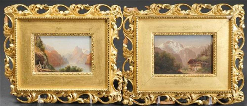 THE ALPS, TWO OILS ON PANEL, FRAME: