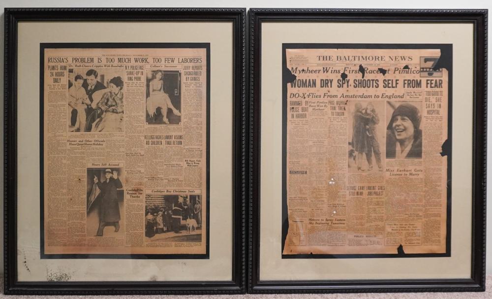 THE BALTIMORE NEWS, TWO FRAMED