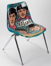 THE BEATLES HAND-PAINTED FAN C