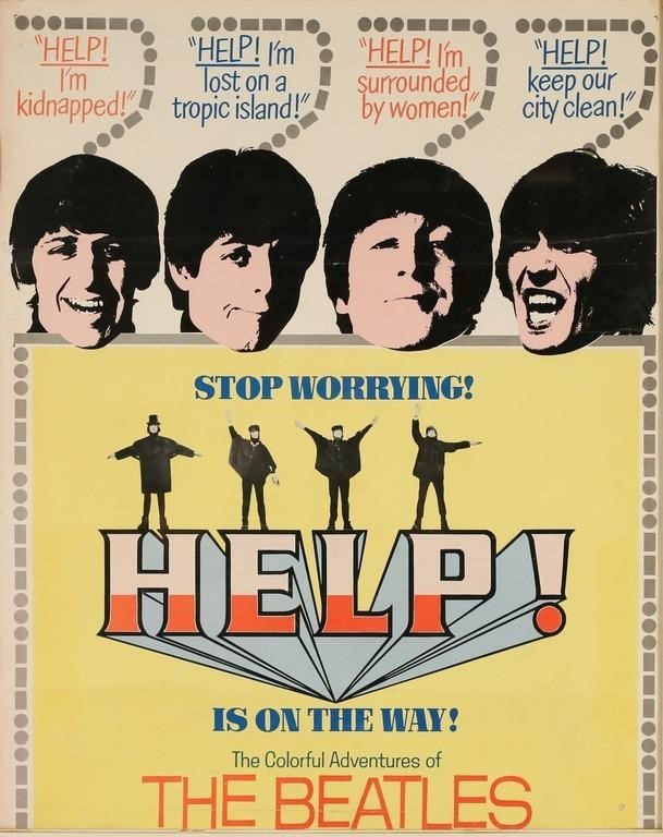 THE BEATLES HELP! MOVIE POSTER