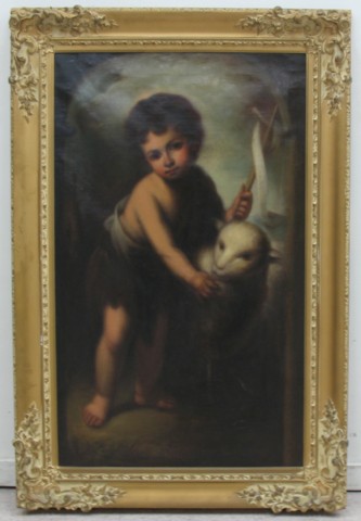 THE CHRIST CHILD AND LAMB OIL ON
