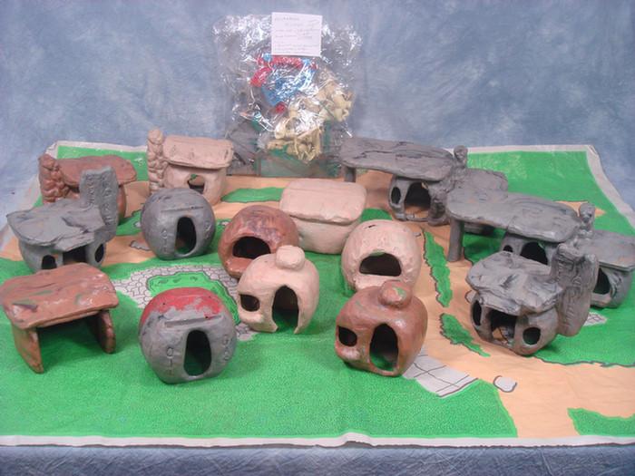 The Flintstones Village pieces,