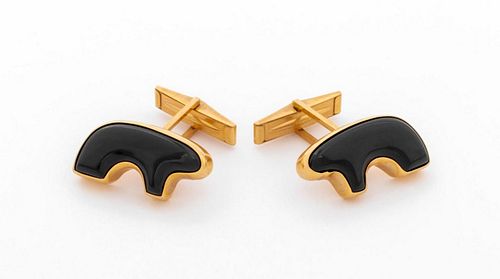 THE GOLDEN BEAR 14K BLACK ONYX