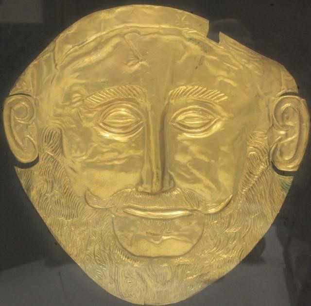 THE MASK OF AGAMEMNON, GOLD GILT ON