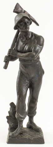 "THE MINER" CAST METAL SCULPTU