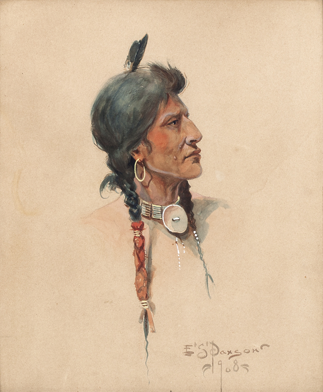 ''The Sioux Warrior'' watercolor