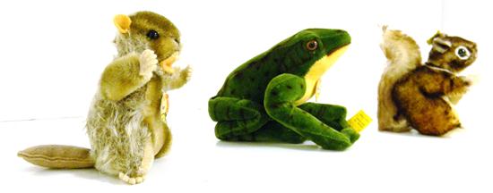 The Steiff labeled stuff animals: