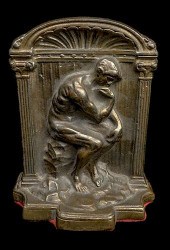 THE THINKER CAST IRON BOOKENDS