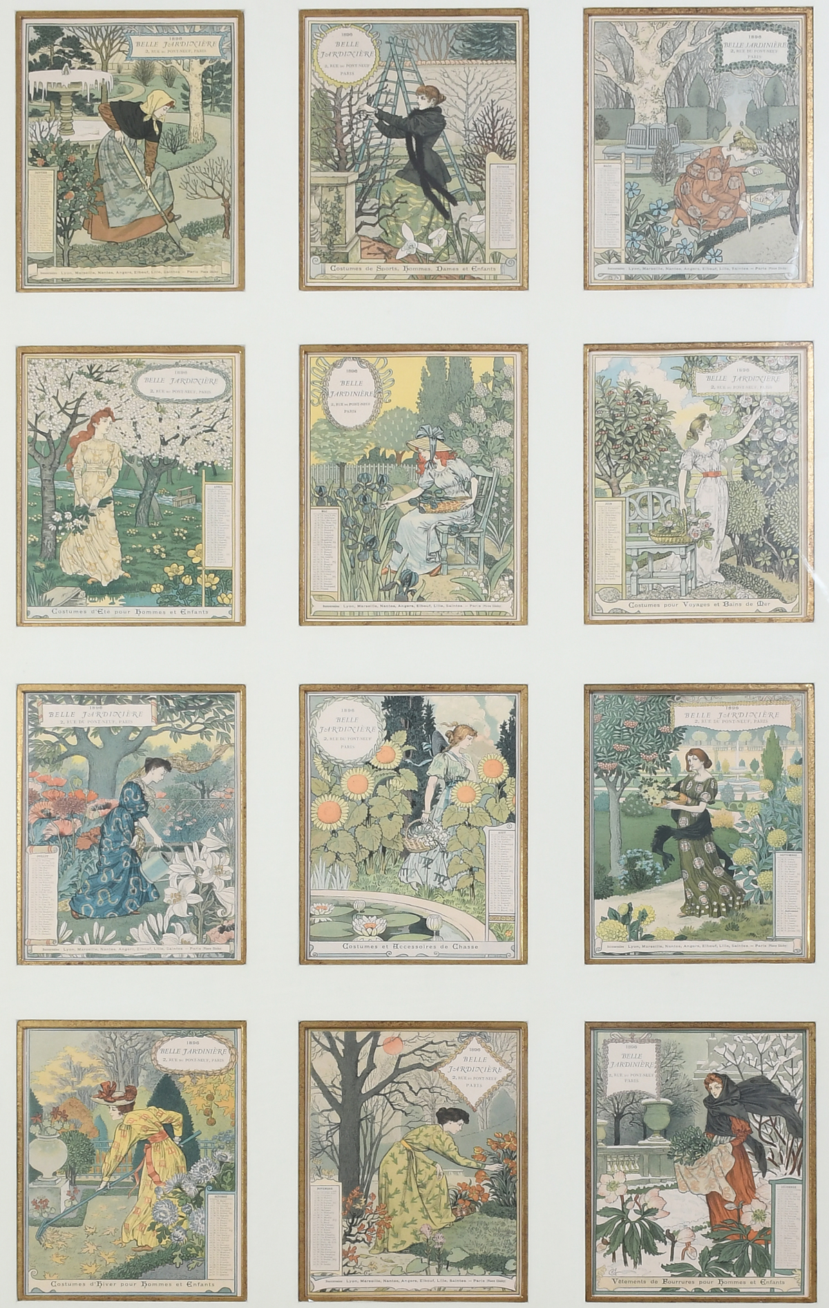 THE TWELVE MONTHS LITHOGRAPHS BELLE