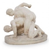 "THE WRESTLERS" MARBLE SCULPTU
