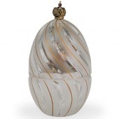 THEO FABERGE CORAL CRYSTAL EGG