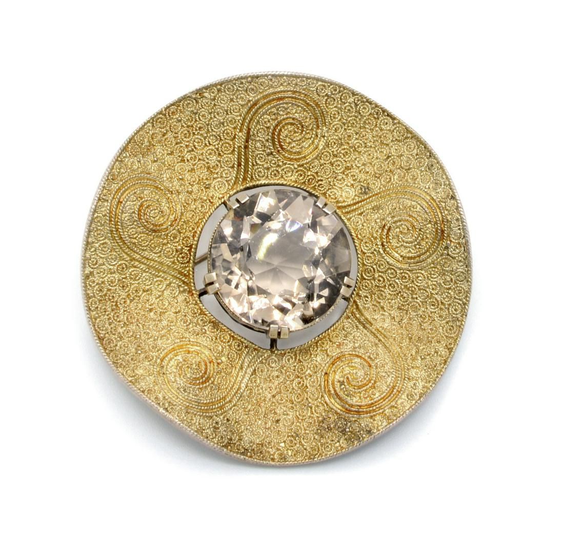 THEODOR FAHRNER ENGRAVED BROOCH
