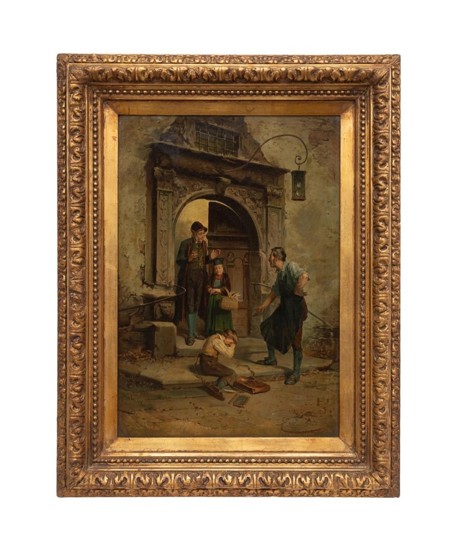 THEODORE GERARD OUTDOOR SCENE OIL