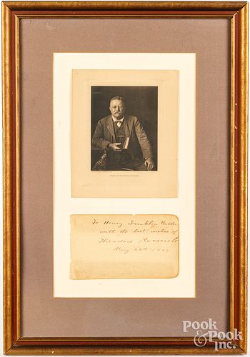 THEODORE ROOSEVELT SIGNED NOTE TO