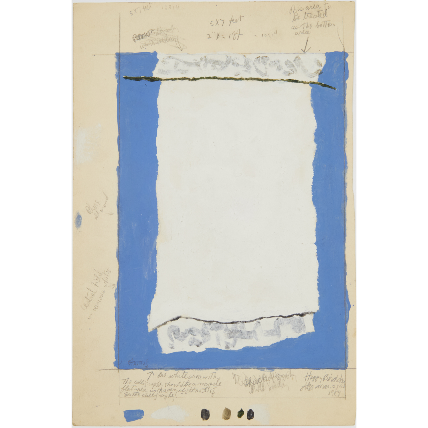 THEODOROS STAMOS, GOUACHE ON PAPER,