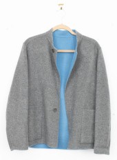 THEORY GREY WOOL BLEND FLEECE