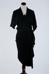 THIERRY MUGLER BLACK WOOL WRAP