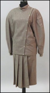 THIERRY MUGLER BROWN WOOL ENSE