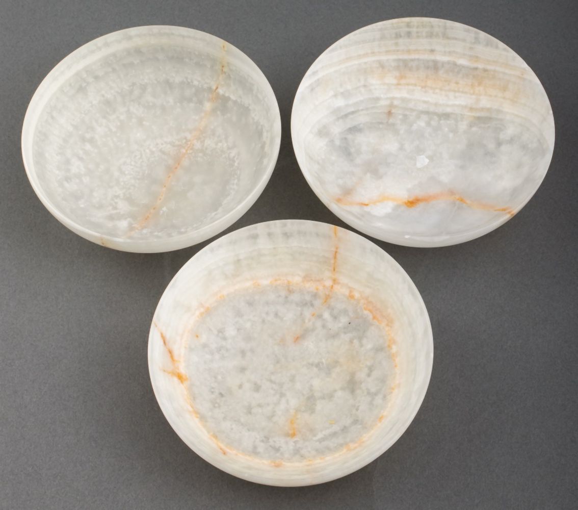 THIN ALABASTER BOWLS, 3 Three