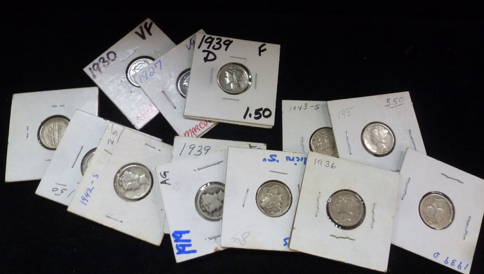THIRTEEN 90% PURE SILVER MERCURY