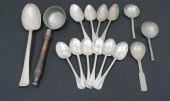 THIRTEEN ANTIQUE PEWTER SPOONS
