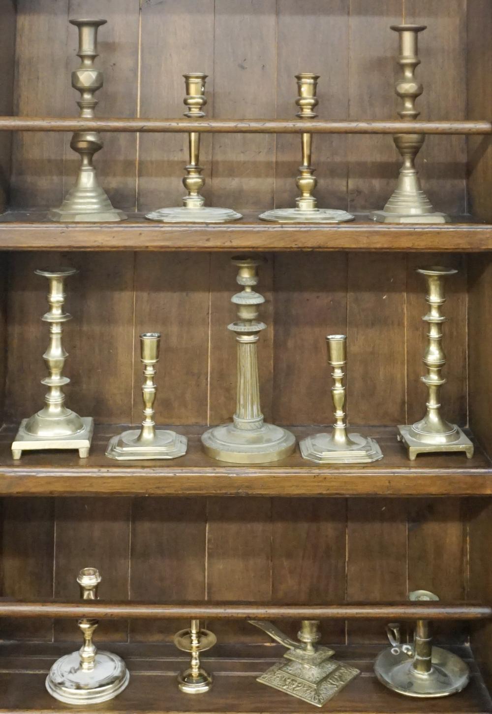 THIRTEEN ASSORTED BRASS