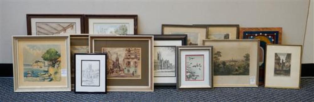 THIRTEEN ASSORTED FRAMED WORKS OF